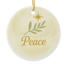 Adorno de Navidad de Acuarela "Paz"