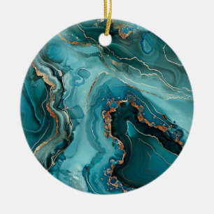Cerámica Adorno de Navidad de Ágata Teal