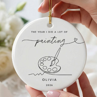 Cerámica Adorno de Navidad de Artista de Pintura Personaliz