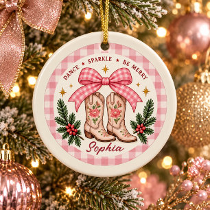 Cerámica Adorno de Navidad de Baile en Línea Personalizado