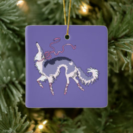 Cerámica Adorno de Navidad de Ballet Borzoi