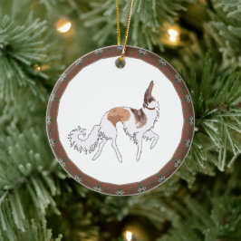 Cerámica Adorno de Navidad de Borzoi Bailando en Sable