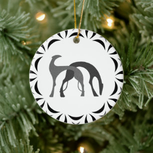 Cerámica Adorno de Navidad de Borzoi Hound