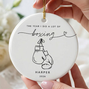 Cerámica Adorno de Navidad de boxeo personalizado