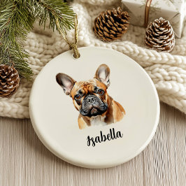Cerámica Adorno de Navidad de Bulldog Francés