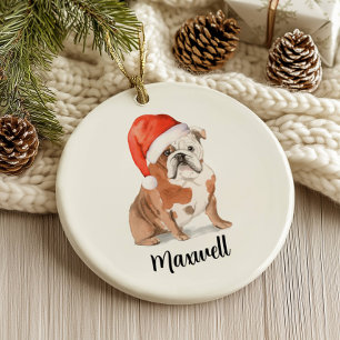 Cerámica Adorno de Navidad de Bulldog Inglés