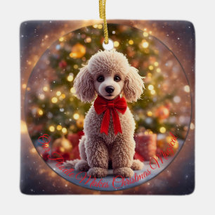 Cerámica Adorno de Navidad de Caniche