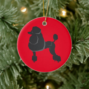 Cerámica Adorno de Navidad de Caniche Negro