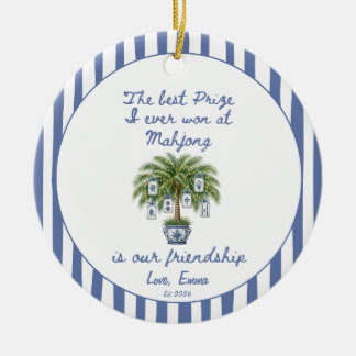 Cerámica Adorno de Navidad de Chinoiserie Azul para la Mejo