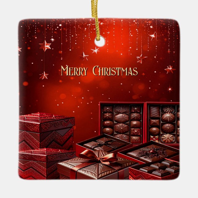 Cerámica Adorno de Navidad de Chocolate (Anverso)