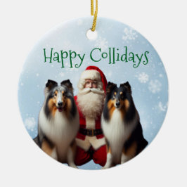 Cerámica Adorno de Navidad de Collie