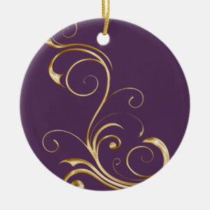 Cerámica Adorno de Navidad de color púrpura con espirales d