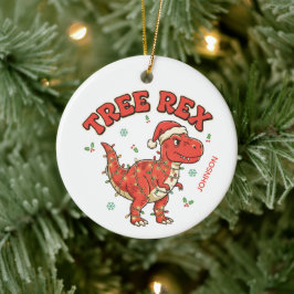 Cerámica Adorno de Navidad de Dinosaurio Divertido Tree Rex