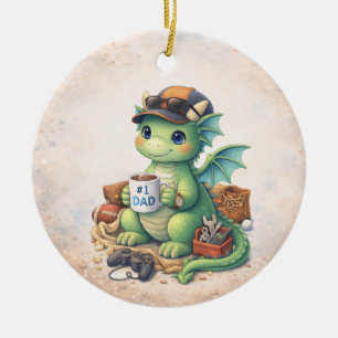 Cerámica Adorno de Navidad de Dragón Papá #1 Lindo