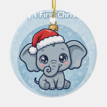 Adorno de Navidad de Elefante Bebé — Primera Navid