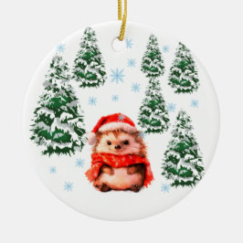 Cerámica Adorno de Navidad de Erizo Personalizado 2025, Cor