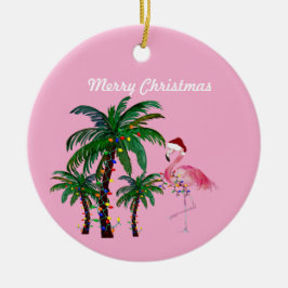 Cerámica Adorno de Navidad de flamenco y palmera