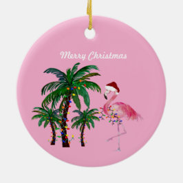 Cerámica Adorno de Navidad de flamenco y palmera
