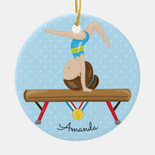 Cerámica Adorno de Navidad de gimnasta morena