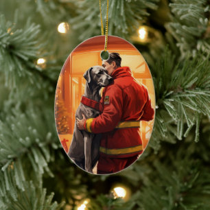Cerámica Adorno de Navidad de Gran Danés, Regalo en Memoria