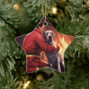 Cerámica Adorno de Navidad de Gran Danés, Regalo en Memoria
