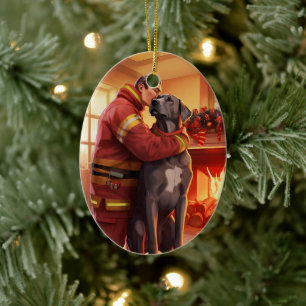 Cerámica Adorno de Navidad de Gran Danés, Regalo en Memoria