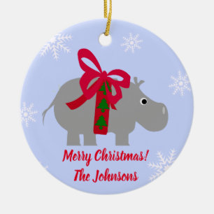 Cerámica Adorno de Navidad de Hipopótamo Hippo