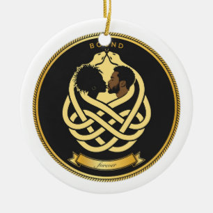 Cerámica Adorno de Navidad de Insignia Atado por Siempre