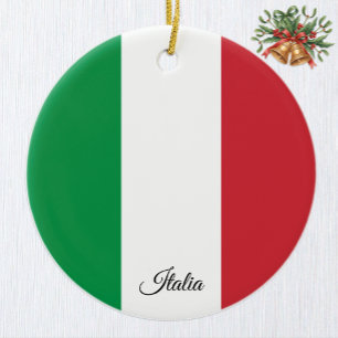 Cerámica Adorno de Navidad de Italia, Bandera de Italia