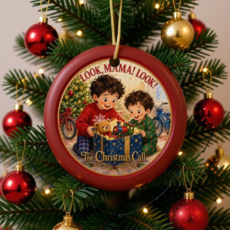 Cerámica Adorno de Navidad de Jacob y Eli