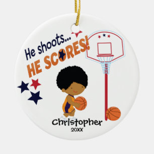 Cerámica Adorno de Navidad de jugador de baloncesto lindo