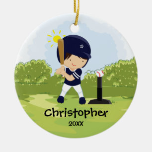 Cerámica Adorno de Navidad de jugador de béisbol lindo