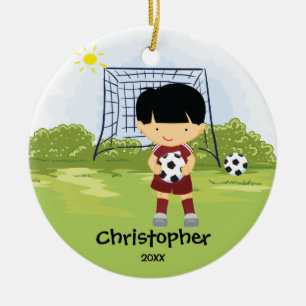 Cerámica Adorno de Navidad de jugador de fútbol deportivo l