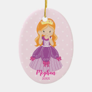 Cerámica Adorno de Navidad de la linda princesa pelirroja