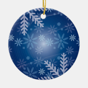 Cerámica adorno de navidad de nieve azul