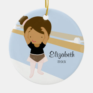 Cerámica Adorno de Navidad de niña bailarina de ballet