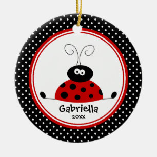 Cerámica Adorno de Navidad de niña linda mariquita