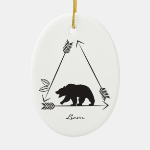 Cerámica Adorno de Navidad de oso en flecha personalizado n
