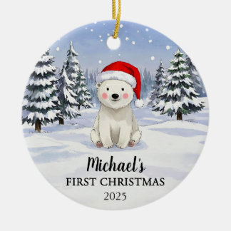 Cerámica Adorno de Navidad de Oso Polar Personalizado para 