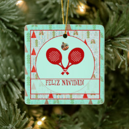 Cerámica Adorno de Navidad de Padel – Una Navidad Retro de 