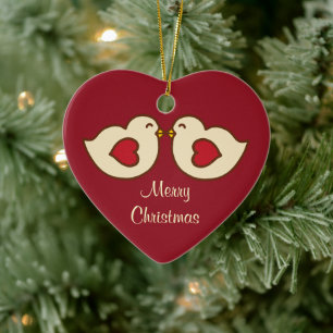 Cerámica Adorno de Navidad de pájaros del amor