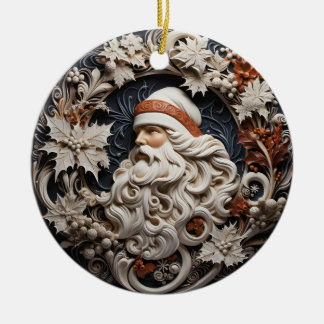 Cerámica Adorno de Navidad de Papá Noel con Efecto 3D | Nom