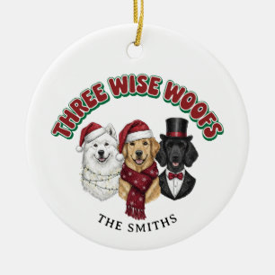 Cerámica Adorno de Navidad de perro divertido personalizado