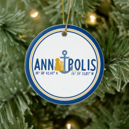 Cerámica Adorno de Navidad de Perros Anclados en Annapolis
