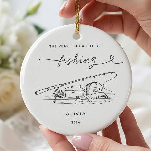 Cerámica Adorno de Navidad de Pesca Personalizado