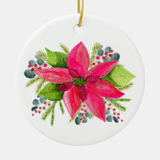 Cerámica Adorno de Navidad de Poinsettia