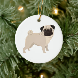 Cerámica Adorno de Navidad de Pug