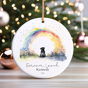 Cerámica Adorno de Navidad de Pug Negro Personalizado