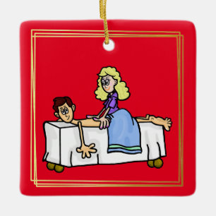 Cerámica Adorno de Navidad de Quiropractico o Masajista Fem