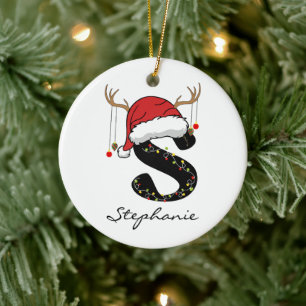 Cerámica Adorno de Navidad de Santa Claus personalizado par